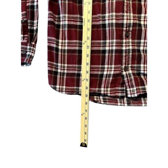 St John’s Bay Men’s M Red Grid Plaid Flannel Shirt Long Sleeve 100% Cotton - Picture 6 of 6